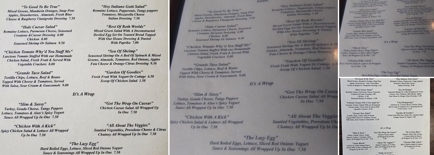 Corner Stop Cafe Menu