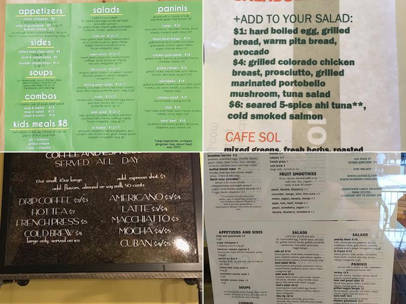 Cafe Sol Menu