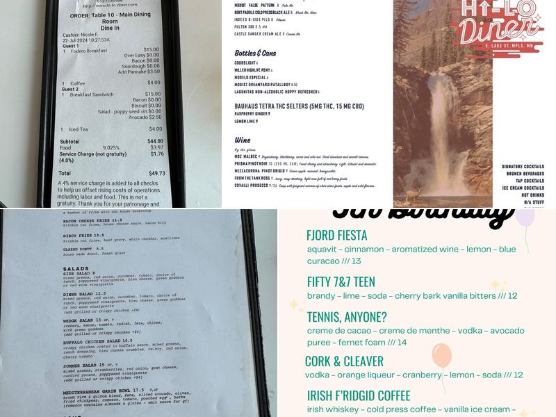 Hi-Lo Diner Menu