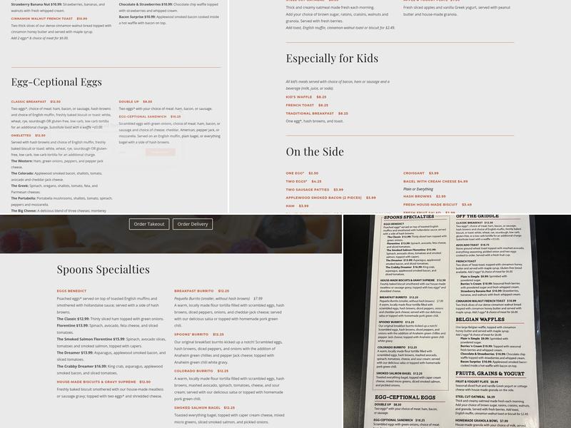 Spoons Bistro & Bakery Menu