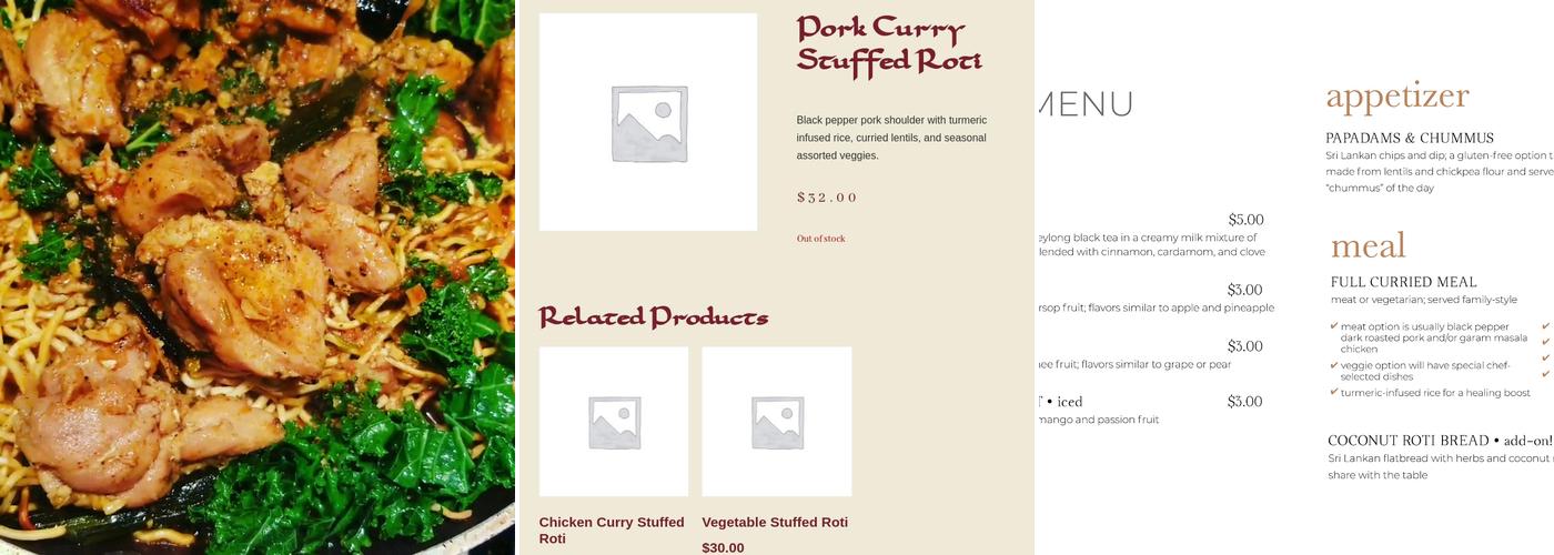 The Curry Diva Menu