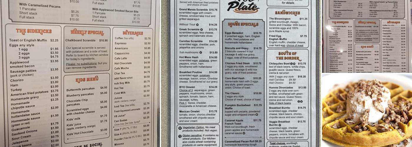 Hot Plate Menu