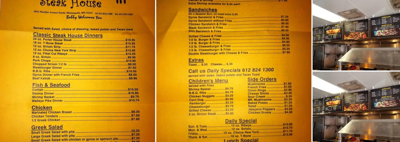 Best Steak House Menu