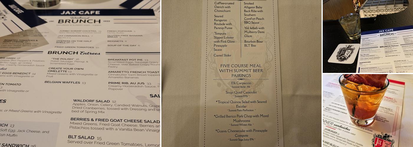 Jax Cafe Menu