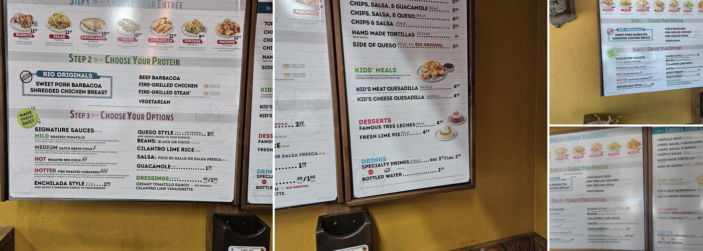 Cafe Rio Fresh Modern Mexican Menu