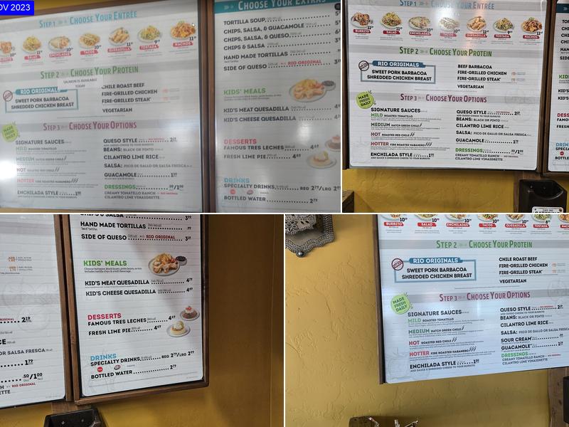 Cafe Rio Fresh Modern Mexican Menu