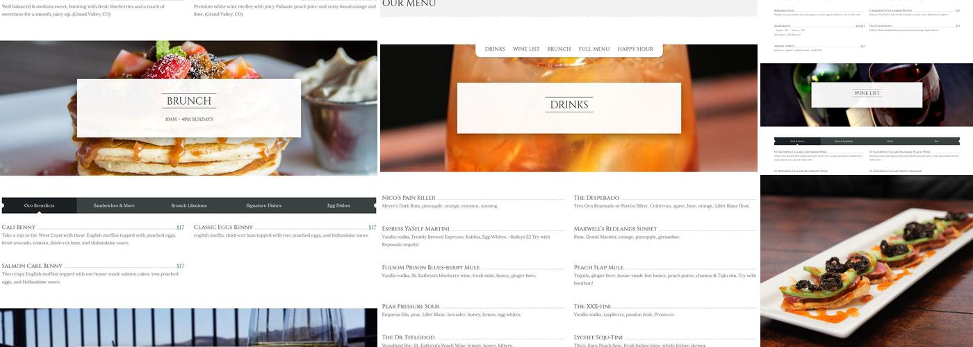 Ocotillo Restaurant And Bar At Redlands Mesa Menu