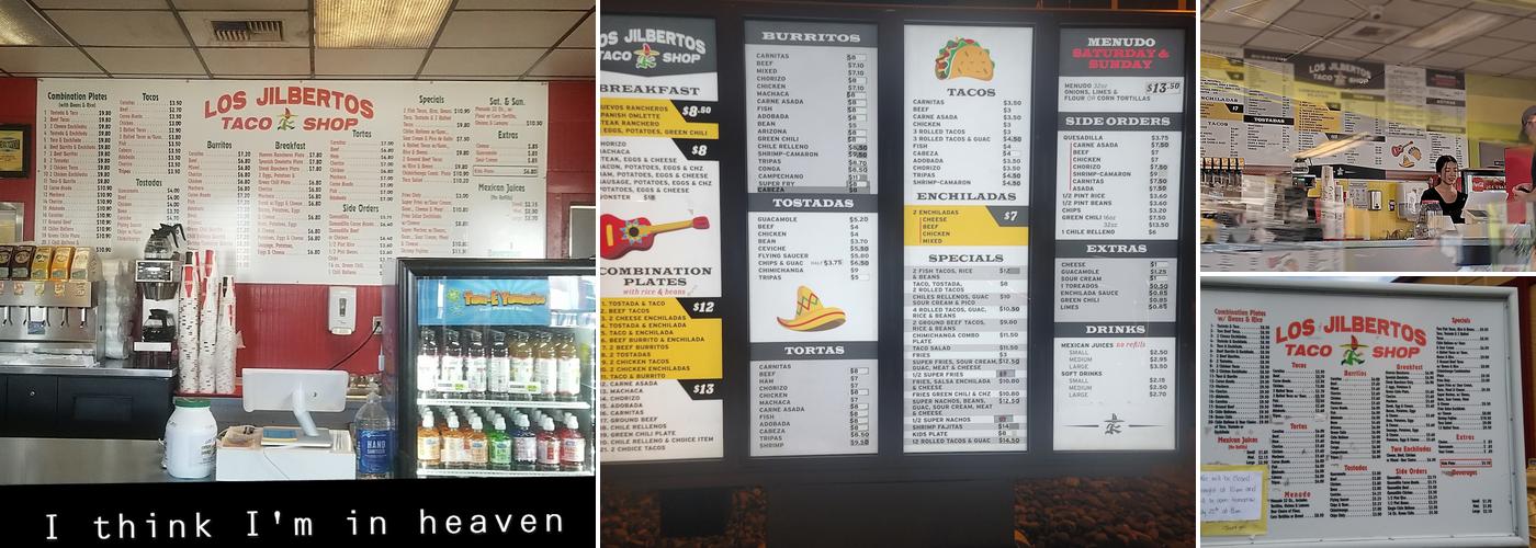 Los Jilbertos Menu