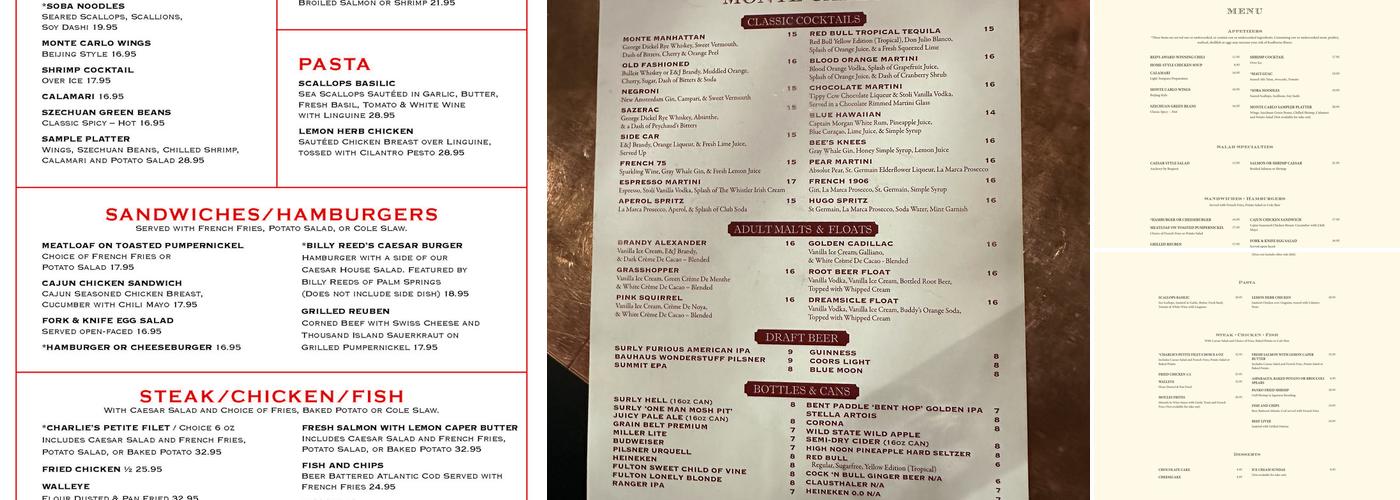The Monte Carlo Menu