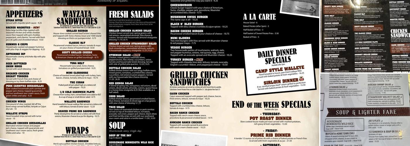 Wayzata Bar & Grill Menu