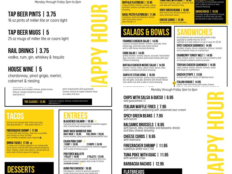 Malone's Bar & Grill Menu