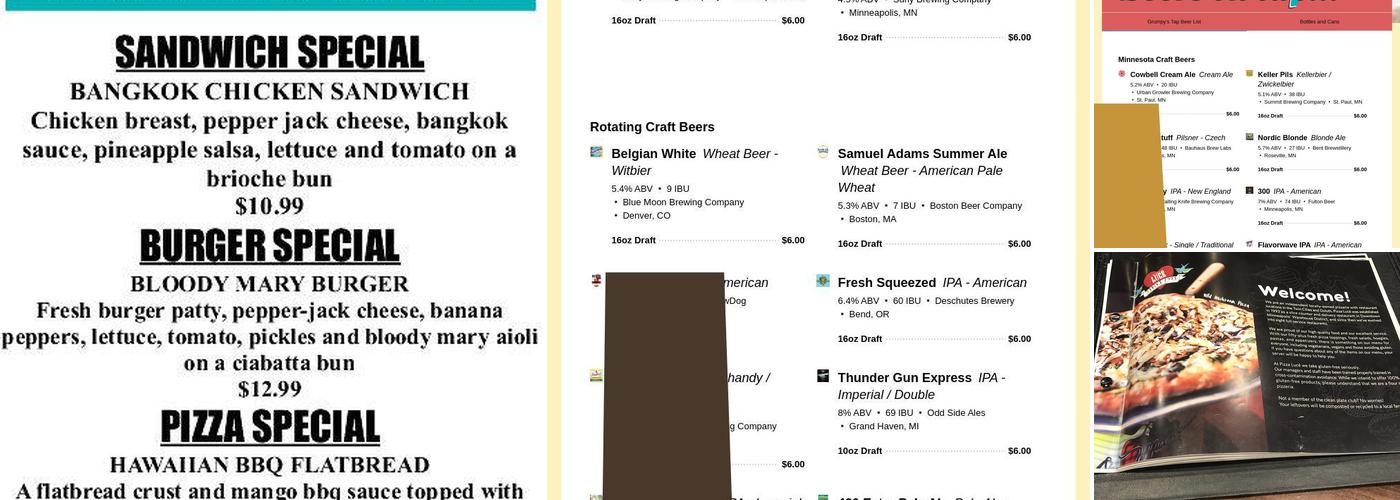 Grumpy's Bar & Grill Menu