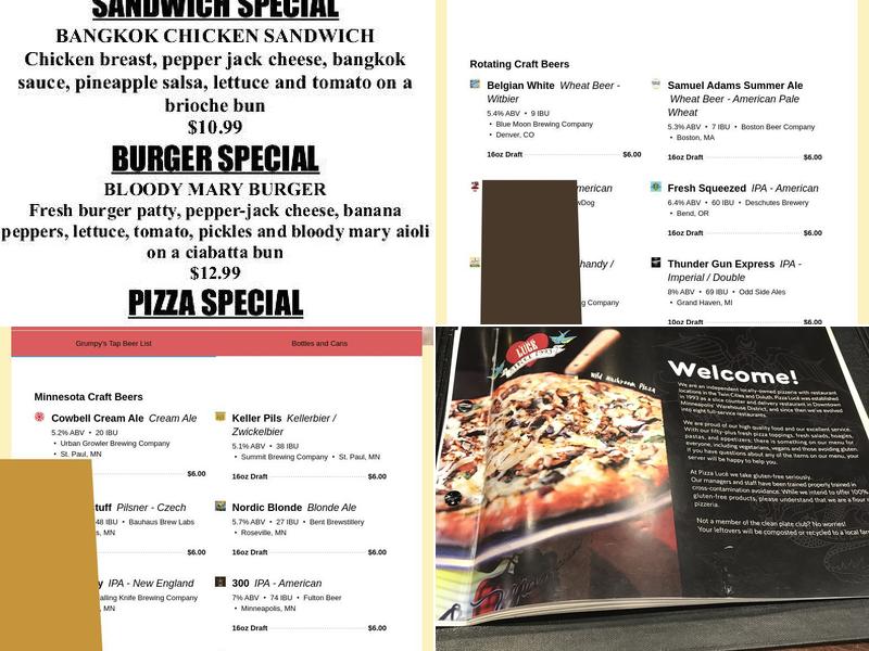 Grumpy's Bar & Grill Menu