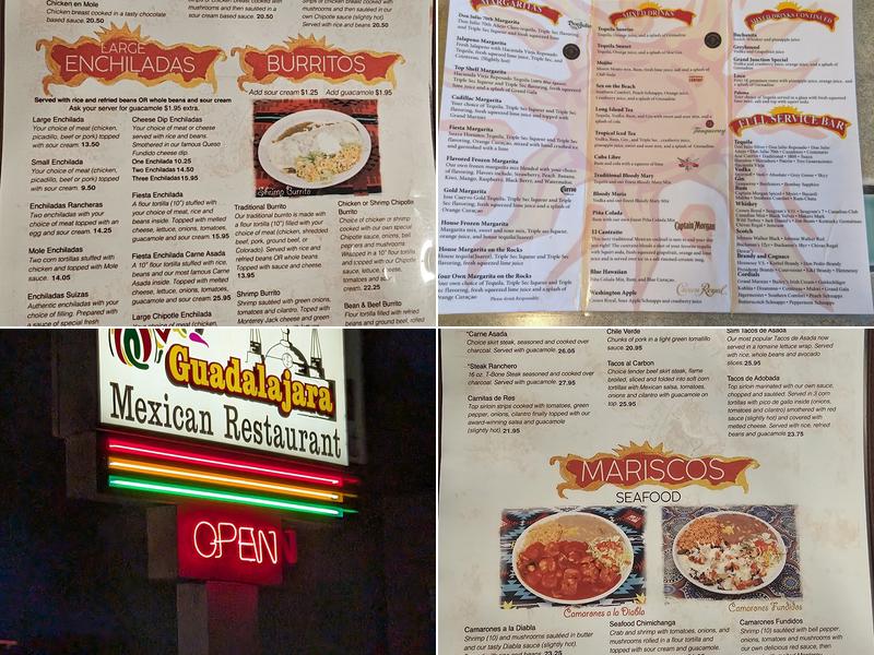 Fiesta Guadalajara Mexican Restaurant Fruita Menu