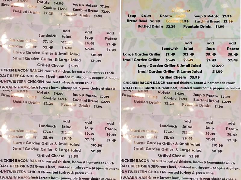 The Garden of Eat'n Menu