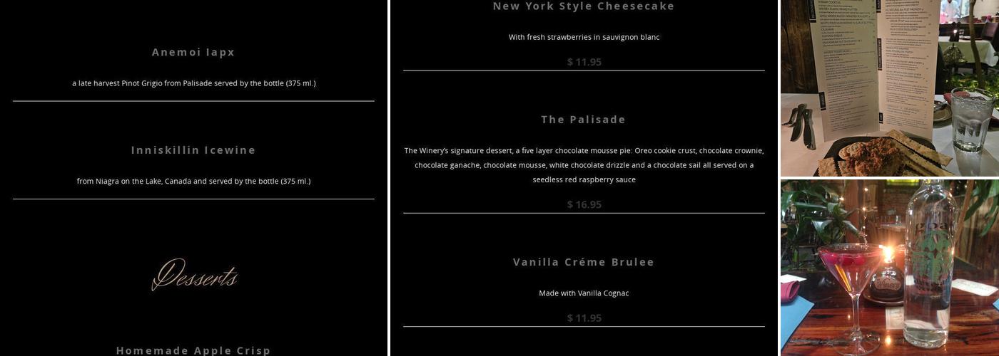 The Winery Restaurant Menu