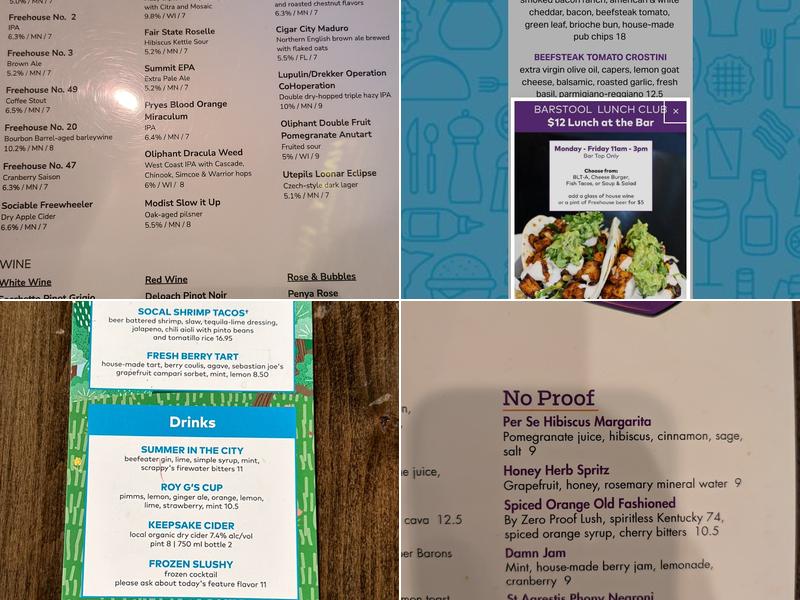 Longfellow Grill Menu