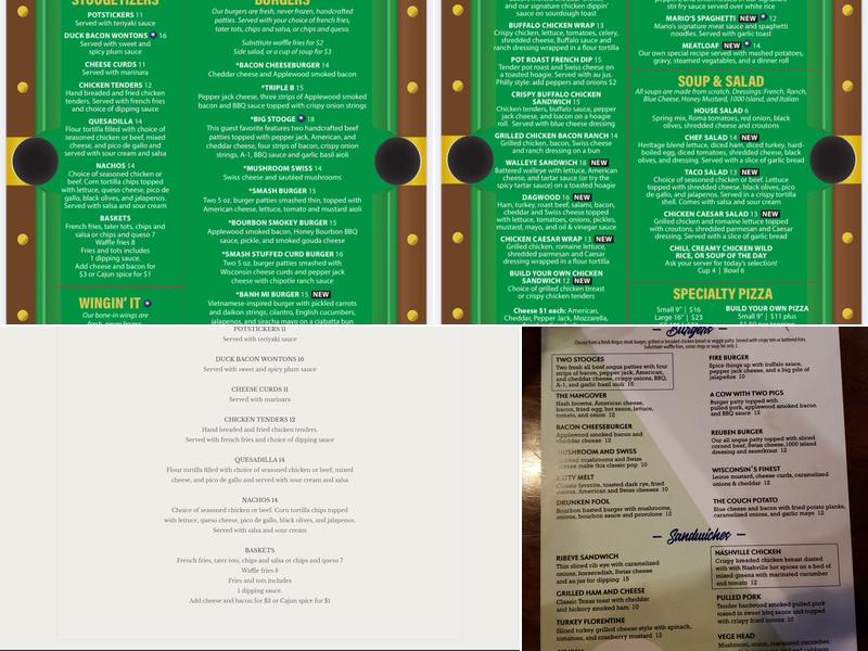 Two Stooges Sports Bar & Grill Menu