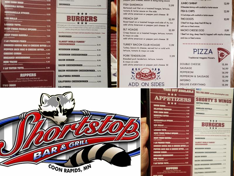 Shortstop Coon Rapids Menu