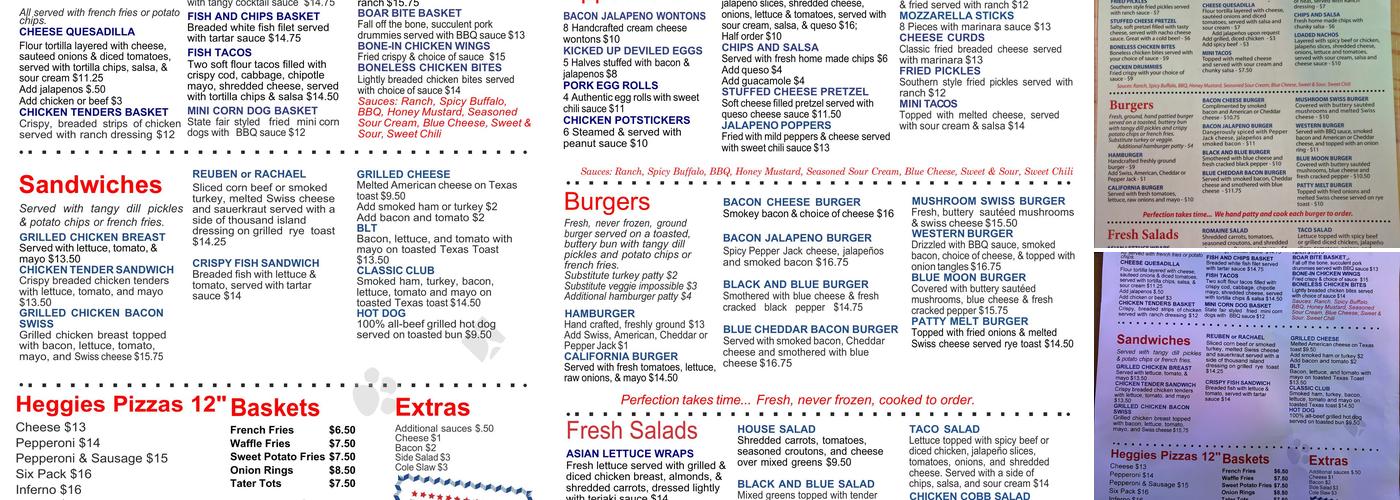Vic's Bar and Grill Menu