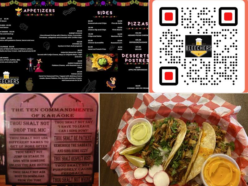 Bleechers Bar & Grill Menu