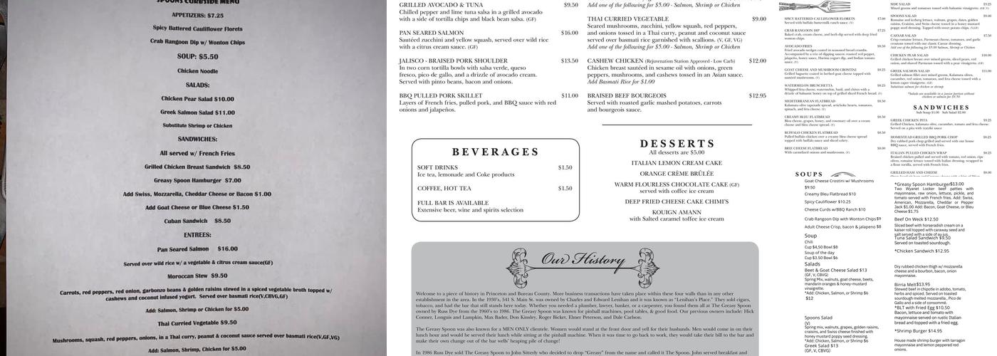 Spoons and Forks Menu