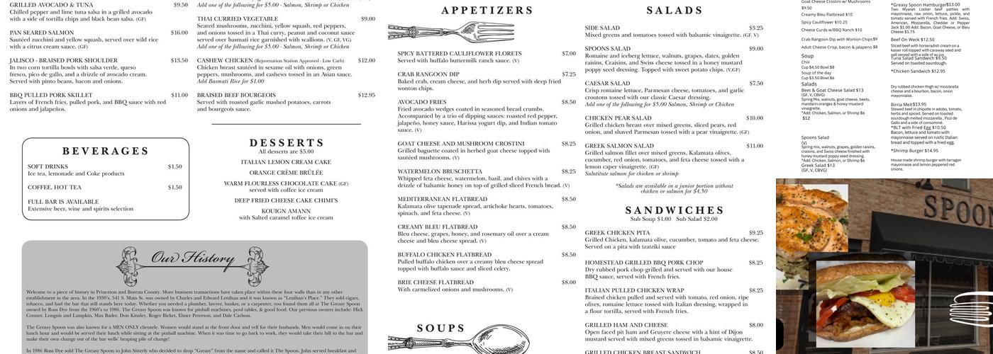 Spoons and Forks Menu