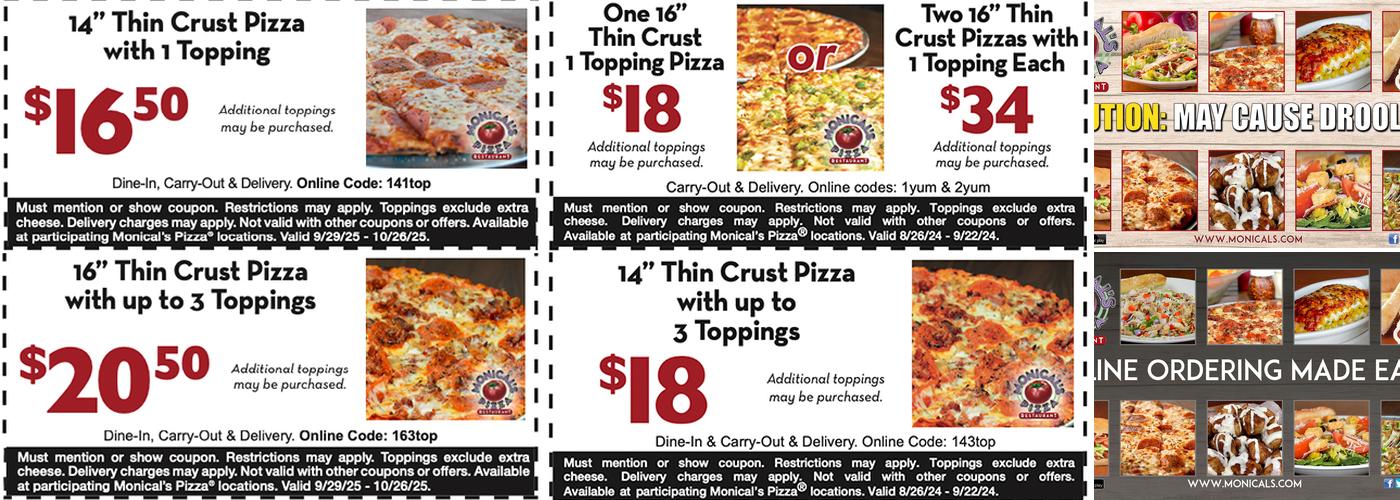 Monical's Pizza Menu