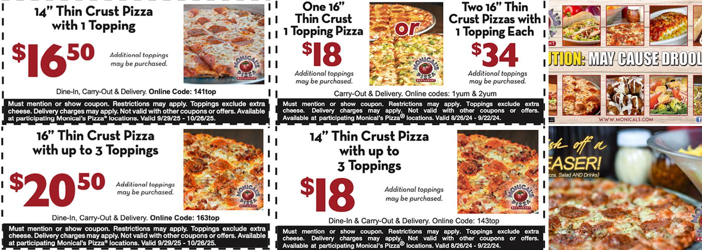 Monical's Pizza Menu
