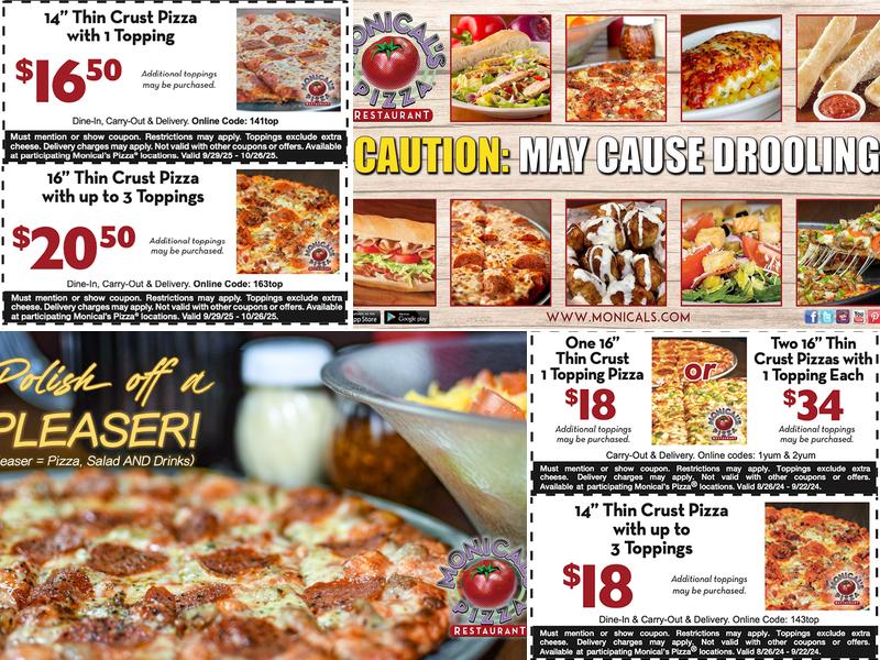 Monical's Pizza Menu