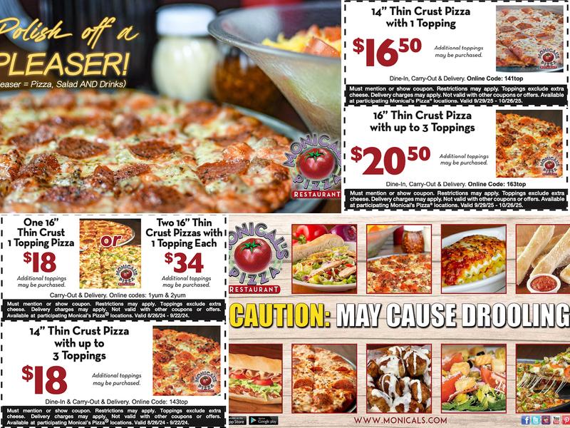 Monical's Pizza Menu