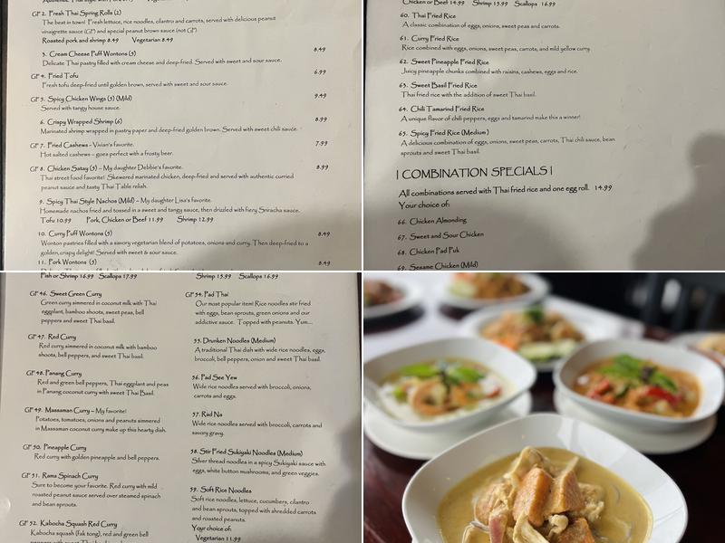Thai Table Restaurant Menu