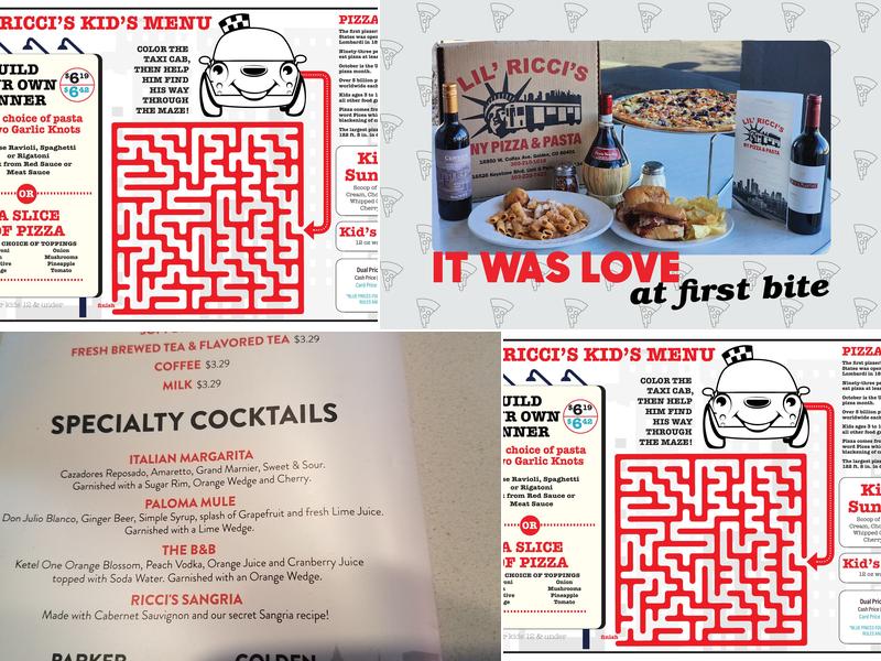 Lil' Ricci's NY Pizza & Pasta - Parker Menu