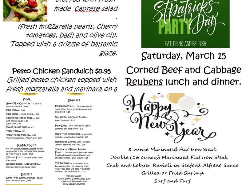 Kaddywampus Sports Grill Menu