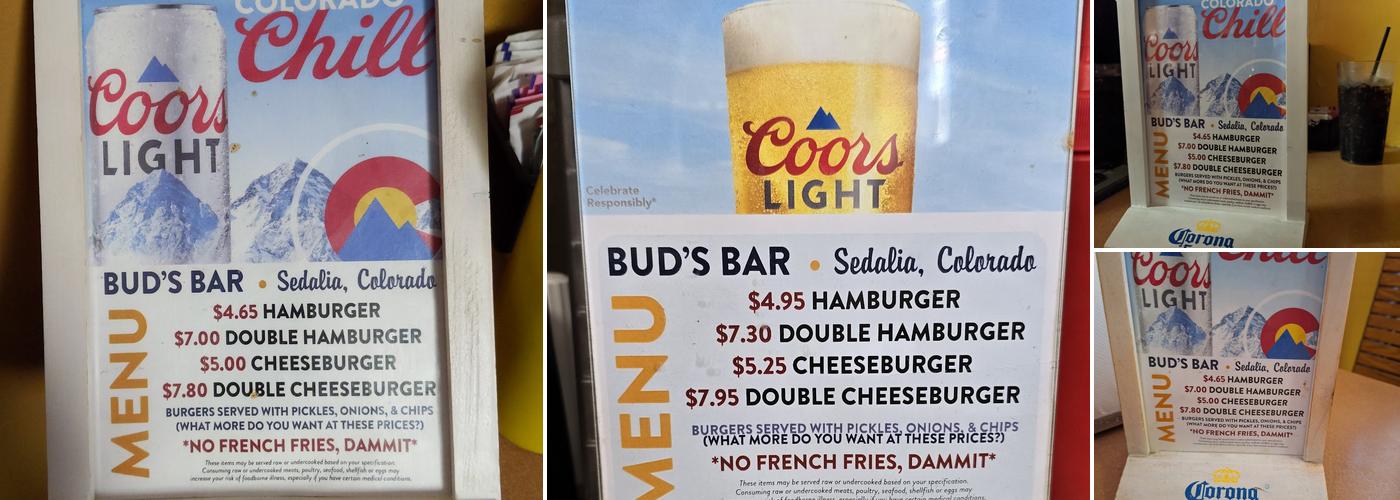 Bud's Cafe & Bar Menu