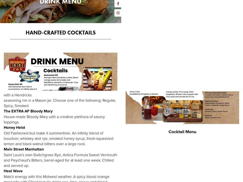 Hendricks BBQ Menu