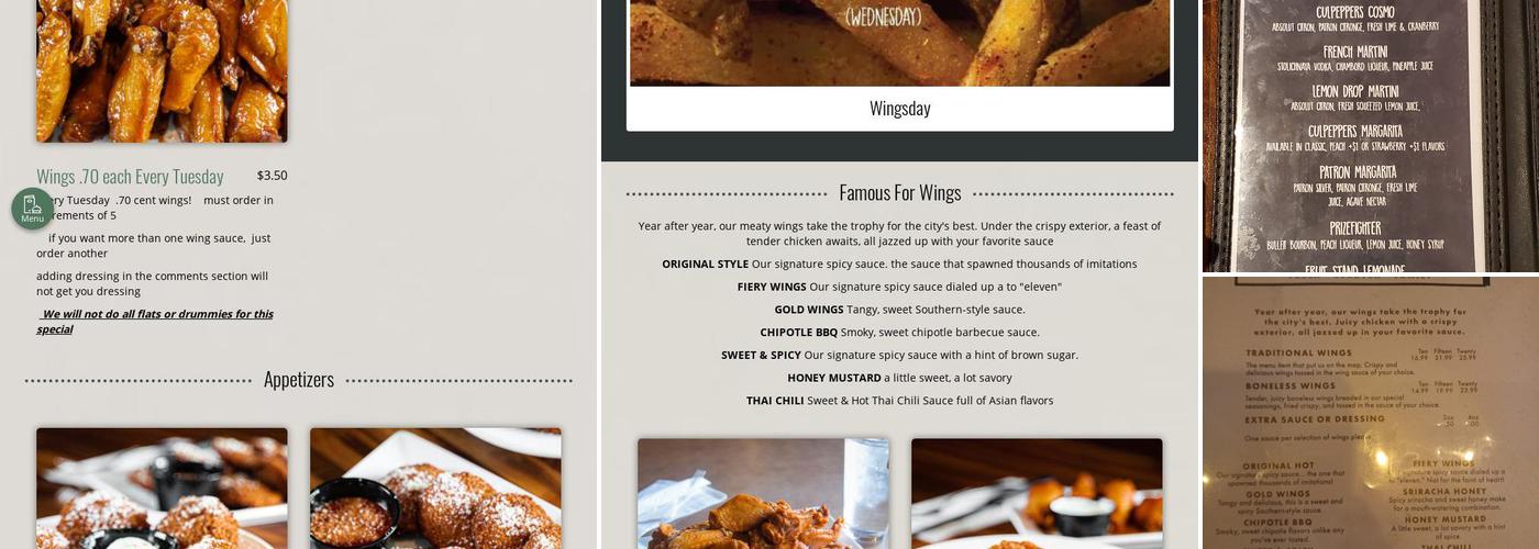 Culpeppers Grill and Bar Menu