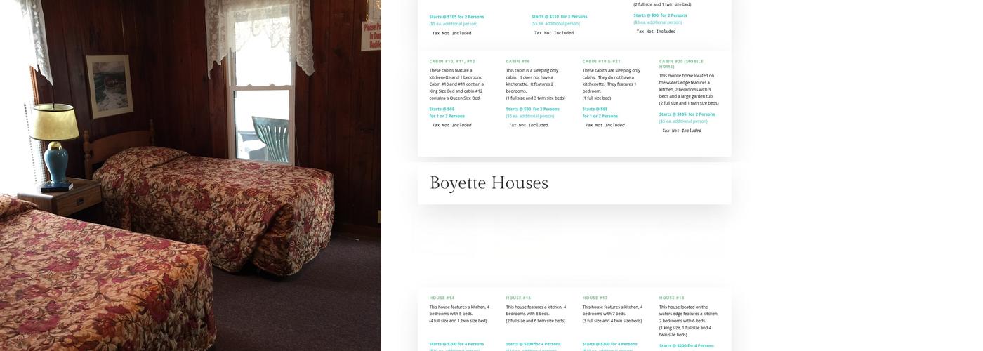 Boyette's Resort Menu