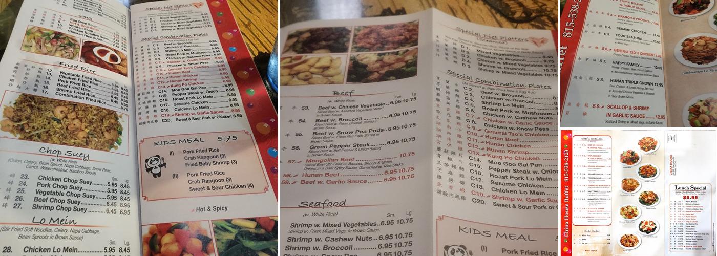 China House Menu