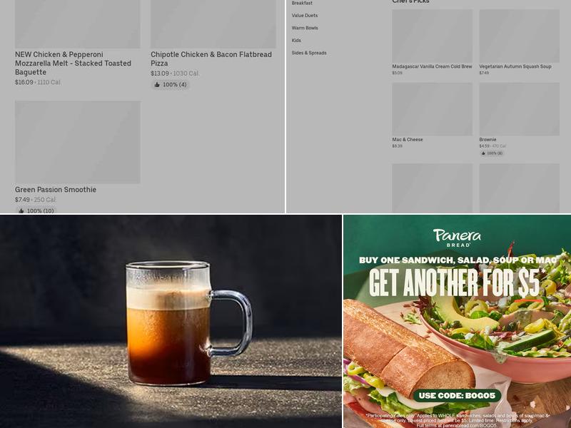 Panera Bread Menu