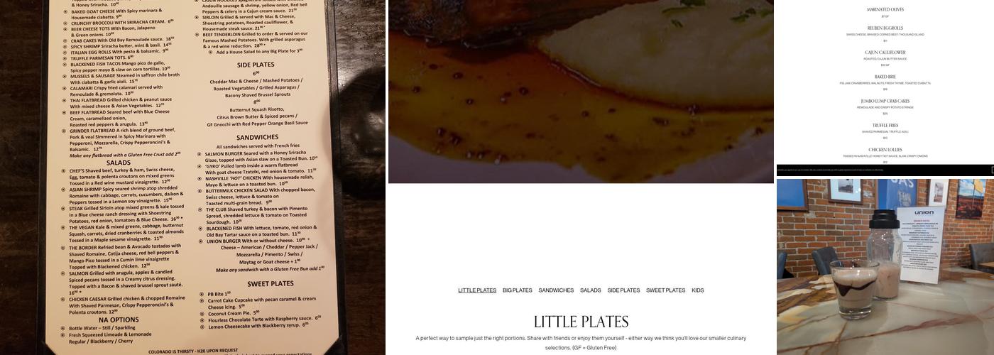 Union An American Bistro Menu