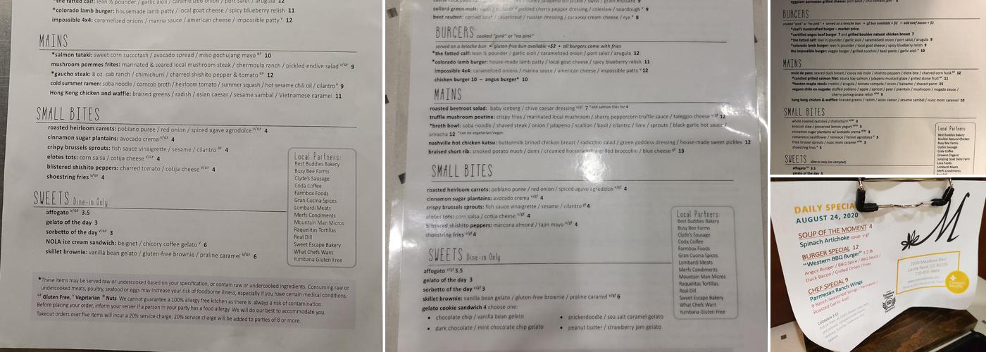 Manna Restaurant Menu