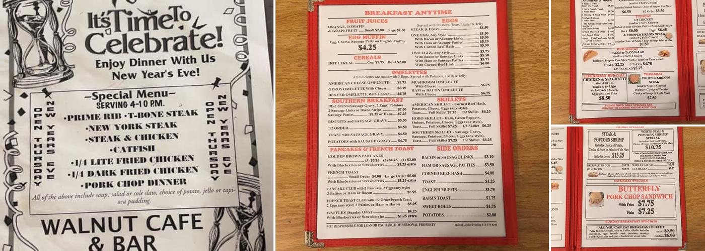 Walnut Cafe Menu