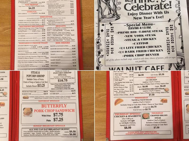 Walnut Cafe Menu