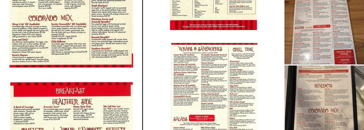 B & B Cafe Menu
