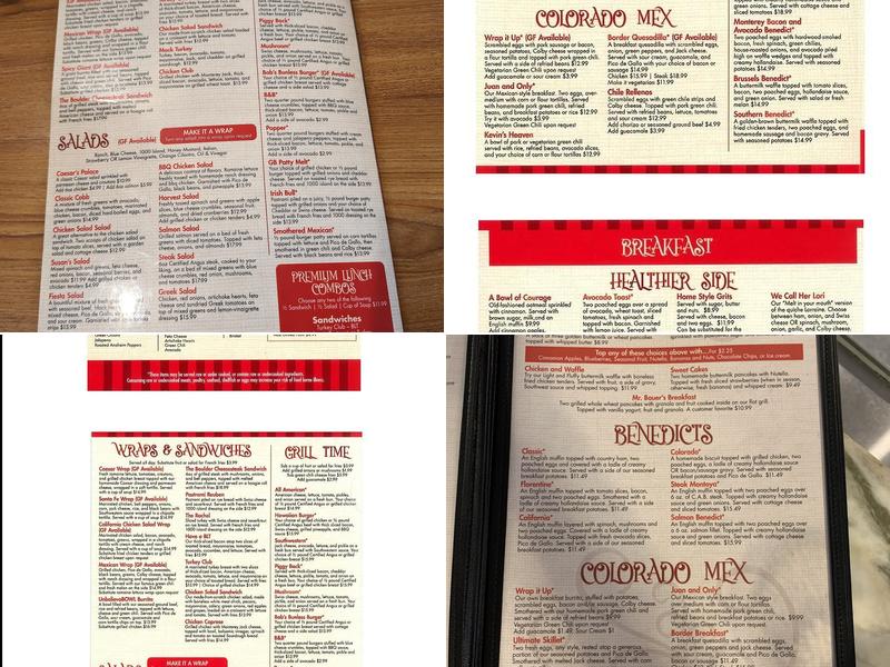 B & B Cafe Menu