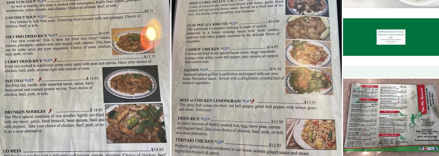 Viet Phở Menu