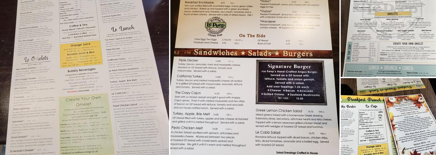 Le Peep Bowles Crossing Menu