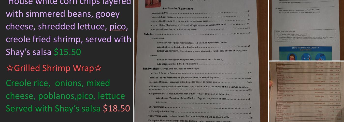 Old Millstream Inn Menu
