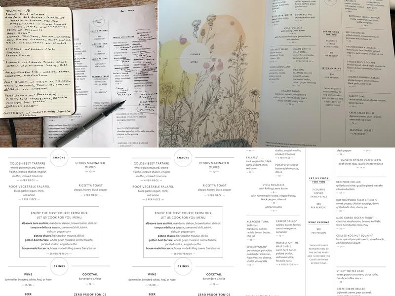 Vicia Menu